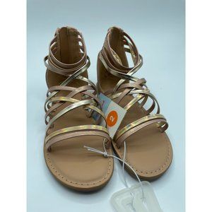Girls' Dion Zipper Metallic Ankle Strap Sandals - Cat & Jack™